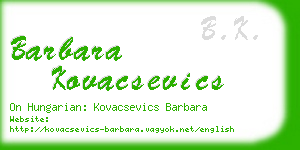 barbara kovacsevics business card